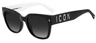 Okulary przeciwsłoneczne - DSQUARED2 ICON Okulary damskie, Czarny biały/szary odcień, 53 - miniaturka - grafika 1