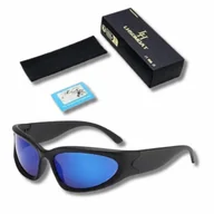 Okulary przeciwsłoneczne - Okulary Polaryzacyjne Do Jazdy Na Rowerze Uv400 Lekkie Czarne Szklo Blue - miniaturka - grafika 1