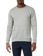 Bluzy męskie - Original Penguin Męska bluza polarowa L/S Sticker Pete Crew, Deszcz wrzosowy, M - miniaturka - grafika 1