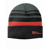 Czapki dla dzieci - Dziecięca czapka Jack Wolfskin STRIPY KNIT BEANIE K slate green - S - miniaturka - grafika 1