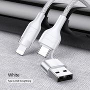 Kable USB - USAMS Kabel pleciony U31 USB-C/USB na lightning 30W PD Fast Charge biały/white SJ404USB02 (US-SJ404) - miniaturka - grafika 1