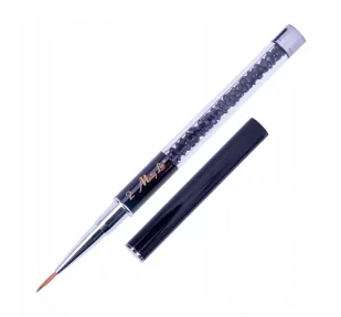 Molly Lac Pędzel pędzelek do zdobień z włosia naturalnego czarny z cyrkoniamy MollyLac Art Pro Brush 10 mm Nr 2 - Akcesoria do paznokci - miniaturka - grafika 1