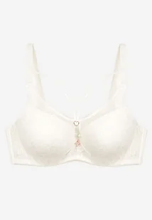 Jasnobeżowy Biustonosz Typu Full Cup z Koronką i Regulowanymi Ramiączkami Nestakate - Biustonosze - miniaturka - grafika 1