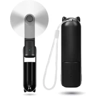 Wentylatory - Mini wentylator cichy, 3-biegowy, przenośny, ładowalny, USB, zasilany akumulatorem podróżnym (czarny) - miniaturka - grafika 1