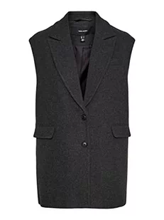 VERO MODA Damski płaszcz kąpielowy VMEDNA BOOS kamizelka, ciemny szary melanż, M - Płaszcze damskie - miniaturka - grafika 1