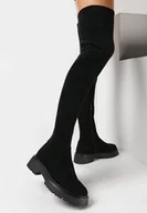 Kozaki damskie - Czarne Kozaki za Kolano na Platformie z Protektorem Idra - miniaturka - grafika 1