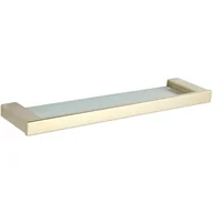 Półki łazienkowe - Mexen Pavo wisząca półka szklana, złota - miniaturka - grafika 1