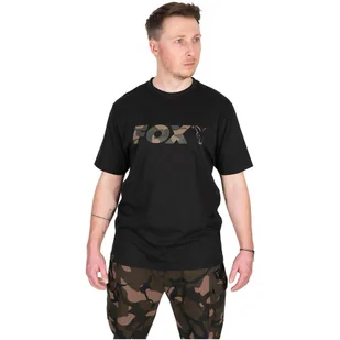 Koszulka Męska Wędkarska T-Shirt Fox Black/Camo Logo T - Koszulki męskie - miniaturka - grafika 1