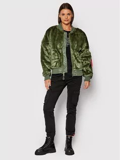 Kurtki damskie - Alpha Industries Kurtka bomber MA-1 118006 Zielony Regular Fit - grafika 1