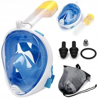 Maski do nurkowania - Maska Do Nurkowania Pływania NIE PARUJE Zestaw SM-7 S/M NIEBIESKA - miniaturka - grafika 1