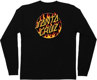Koszulki męskie - t-shirt męski SANTA CRUZ (THRASHER) FLAME DOT LS TEE Black - grafika 1