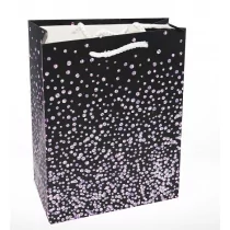 Wydawnictwo Diecezjalne Sandomierz Torebka prezentowa średnia 1388-4, czarna w różowe kropeczki - Opakowania i torebki na prezenty - miniaturka - grafika 2