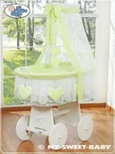 Łóżeczka i kojce - My Sweet Baby Kosz Mojżesza z baldachimem- Amelie zielony - miniaturka - grafika 1