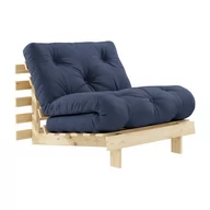 Fotele - Fotel rozkładany z ciemnoniebieskim pokryciem Karup Design Roots Raw/Navy - miniaturka - grafika 1