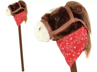 Hobby Horse Głowa Konia Na Kiju Z Dźwiekami Ok 70 Cm Brązowy - Skoczki dla dzieci - miniaturka - grafika 1