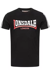 Lonsdale T-shirt męski o regularnym kroju ELPHIN, czarny/biały/czerwony, XXL 117352 - Koszulki męskie - miniaturka - grafika 1