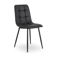 Krzesła - Krzesło Tapicerowane Kuchenne Do Jadalni Kuchni Salonu Loft Czarne DALVIN - miniaturka - grafika 1