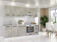 Meble kuchenne - Meble Kuchenne Nowoczesne Zestaw Mokka Plus 2.4m Kuchnia Modułowa Beton - miniaturka - grafika 1