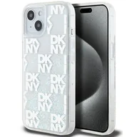 Etui i futerały do telefonów - Oryginalne Etui IPHONE 13 / 14 / 15 DKNY Hardcase Liquid Glitter Multilogo (DKHCP15SLCPEPT) białe - miniaturka - grafika 1