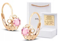 Biżuteria dla dzieci - ZŁOTE KOLCZYKI KWIATUSZKI DLA DZIEWCZYNKI NA CHRZEST, KOMUNIĘ 14KT 585 - miniaturka - grafika 1