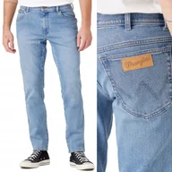Spodnie męskie - Wrangler TEXAS SLIM Green Steel BLUE DŻINS W30 L34 - miniaturka - grafika 1