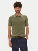 Koszulki męskie - Tommy Hilfiger Polo MW0MW40701 Zielony Regular Fit - miniaturka - grafika 1
