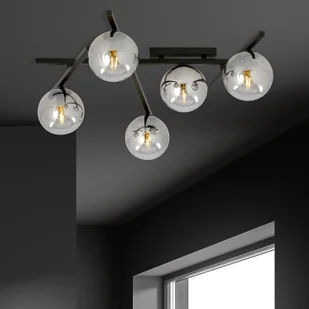 Emibig Lighting czarny krótki żyrandol szklane kule SMART 5 BLACK/GRAFIT 1104/5 nowoczesna lampa sufitowa do salonu 1104/5 - Lampy sufitowe - miniaturka - grafika 5