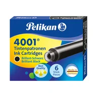 Wkłady do długopisów - Pelikan Naboje Atramentowe krótkie czarne (6) OL1003 - miniaturka - grafika 1