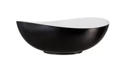 Wanny - Wanna wolnostojąca Besco Siya 172x100 cm odlew mineralny czarny połysk klik-klak czyszczony od góry biały WMD-172-SWW - miniaturka - grafika 1