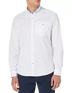 Koszule męskie - Pioneer Męska koszula z długim rękawem, stójka, biały, S - miniaturka - grafika 1