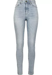 Spodnie damskie - Urban Classics Damskie spodnie jeansowe z wysokim stanem, niebieski (Authentic Blue Wash 02291), 26W / 32L - grafika 1