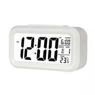 Telefony stacjonarne - Zegar budzik Trusty duży LCD biały ZG21 - miniaturka - grafika 1