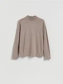 Swetry męskie - Reserved - Sweter z wiskozą - beżowy - miniaturka - grafika 1