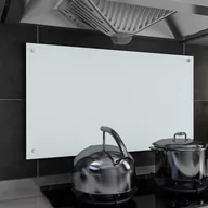 Akcesoria i części AGD - vidaXL Panel ochronny do kuchni, biały, 90x50 cm, szkło hartowane - miniaturka - grafika 1