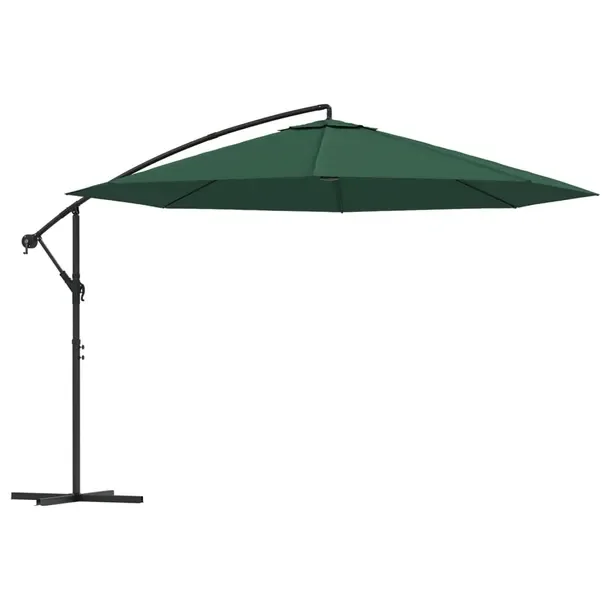 Parasol UV o wymiarach 3,5m x 2,68m, koloru ciemnozielonego
