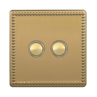 VARILIGHT OLD Włącznik podwójny JUBILEE  mosiądz szlifowany  VARILIGHT OLD - Wyłączniki światła i elektryczne - miniaturka - grafika 1