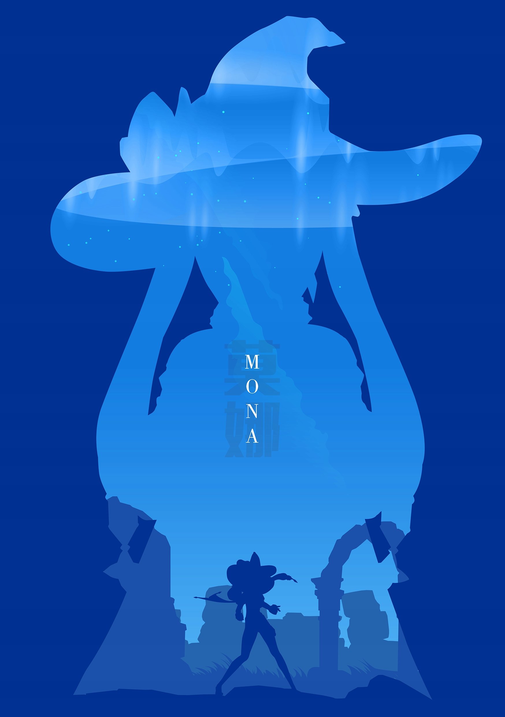 Plakat A2 Genshin Impact Mona