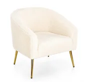 Fotele - Fotel wypoczynkowy GRIFON boucle kremowy na złotych nogach - miniaturka - grafika 1