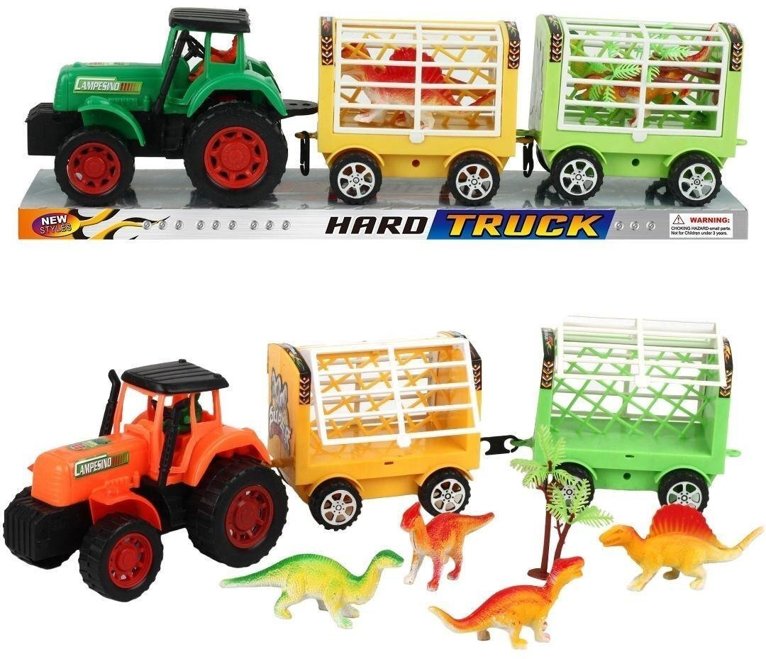 Trifox Traktor z przyczepą i dinozaurami