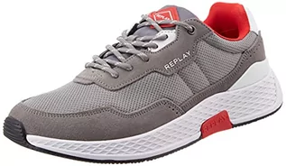 Sneakersy męskie - Replay Męskie sneakersy Hybrid-Classic Check, 1844 Grey White Red, 42 EU - grafika 1
