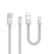 Kable komputerowe i do monitorów - Remax Tengy pakiet zestaw 2x kabel USB Lightning 1M/16CM biały - miniaturka - grafika 1