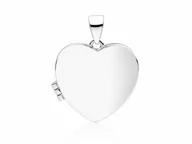 Wisiorki - Delikatny rodowany srebrny otwierany wisiorek puzderko sekretnik gładkie serce srebro 925 Z1816R - miniaturka - grafika 1