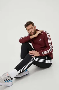 adidas dres męski kolor bordowy - Dresy męskie - miniaturka - grafika 1