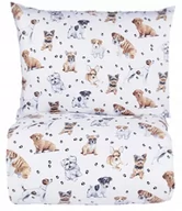 Pościel dla dzieci - Pościel pieski szczeniaczki łapki york biała 160x200 bawełniana dla dziecka - miniaturka - grafika 1