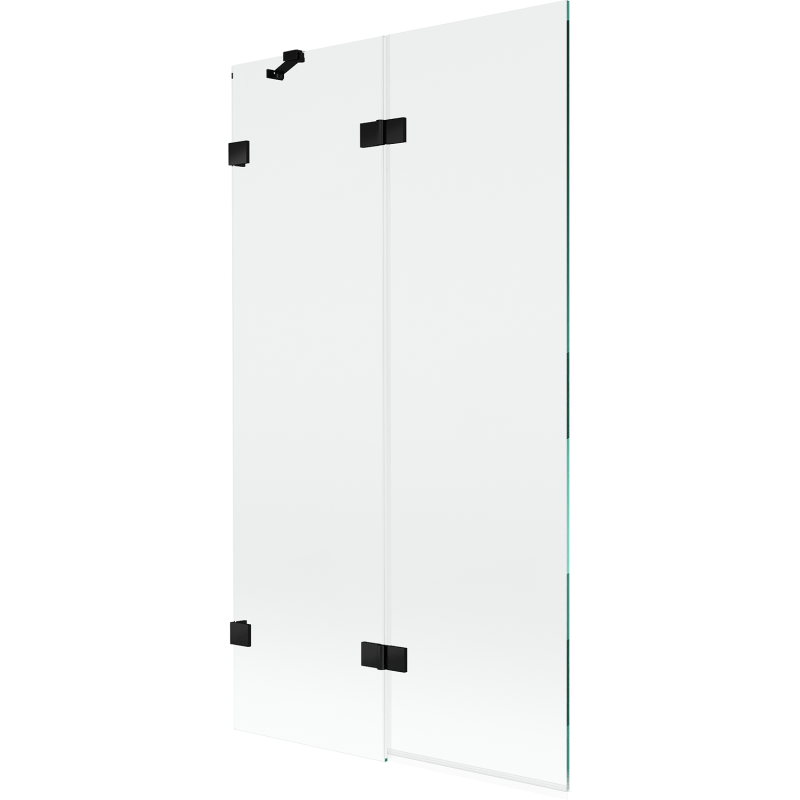 Mexen Lunar parawan nawannowy 2-skrzydłowy lewy 100 x 150 cm, transparent, czarny - 897-100-100-70-00-L