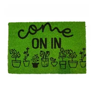 Wycieraczki - Wycieraczka kokosowa 40x60 cm zielona – mata wejściowa PVC do domu i na zewnątrz, antypoślizgowa i trwała - miniaturka - grafika 1