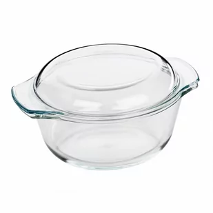 naczynie żaroodporne z pokrywką, szkło borokrzemowe, śred. 22 x 13,5 cm kod: KU-0620003522 - Naczynia żaroodporne - miniaturka - grafika 1