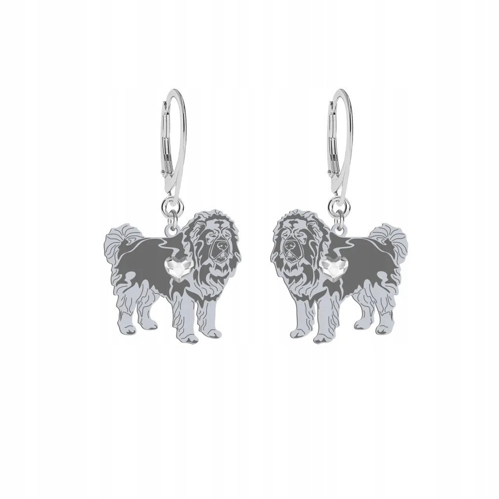 Kolczyki Srebrne 925 Owczarek Kaukaski GRAWER GRATIS