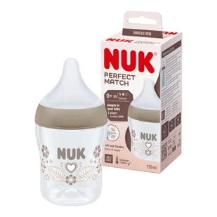 NUK Perfect Match Antykolkowa butelka dla niemowląt 0m+ z silikonowym smoczkiem S 150ml - Butelki dla niemowląt NUK Perfect Match Antykolkowa butelka dla niemowląt 0m+ z silikonowym smoczkiem S 150ml - Butelki dla niemowląt - miniaturka - grafika 1