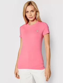 Koszulki i topy damskie - Guess T-Shirt Triangle W1YI0Z J1311 Różowy Slim Fit - grafika 1